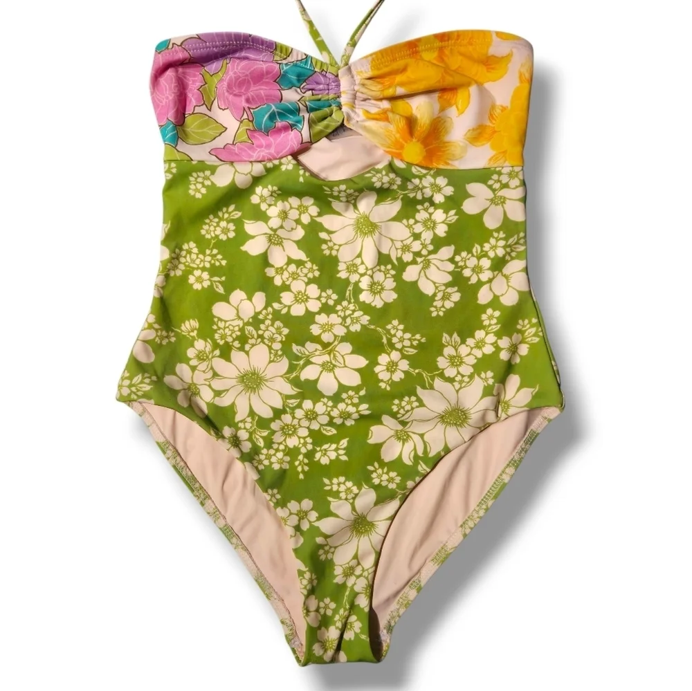 ALEMAIS Elora Ruched One Piece Swimsuit Small $240